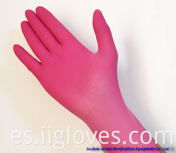 Guantes de nitrilo nitrilo de alimentos rojos de hogar desechables